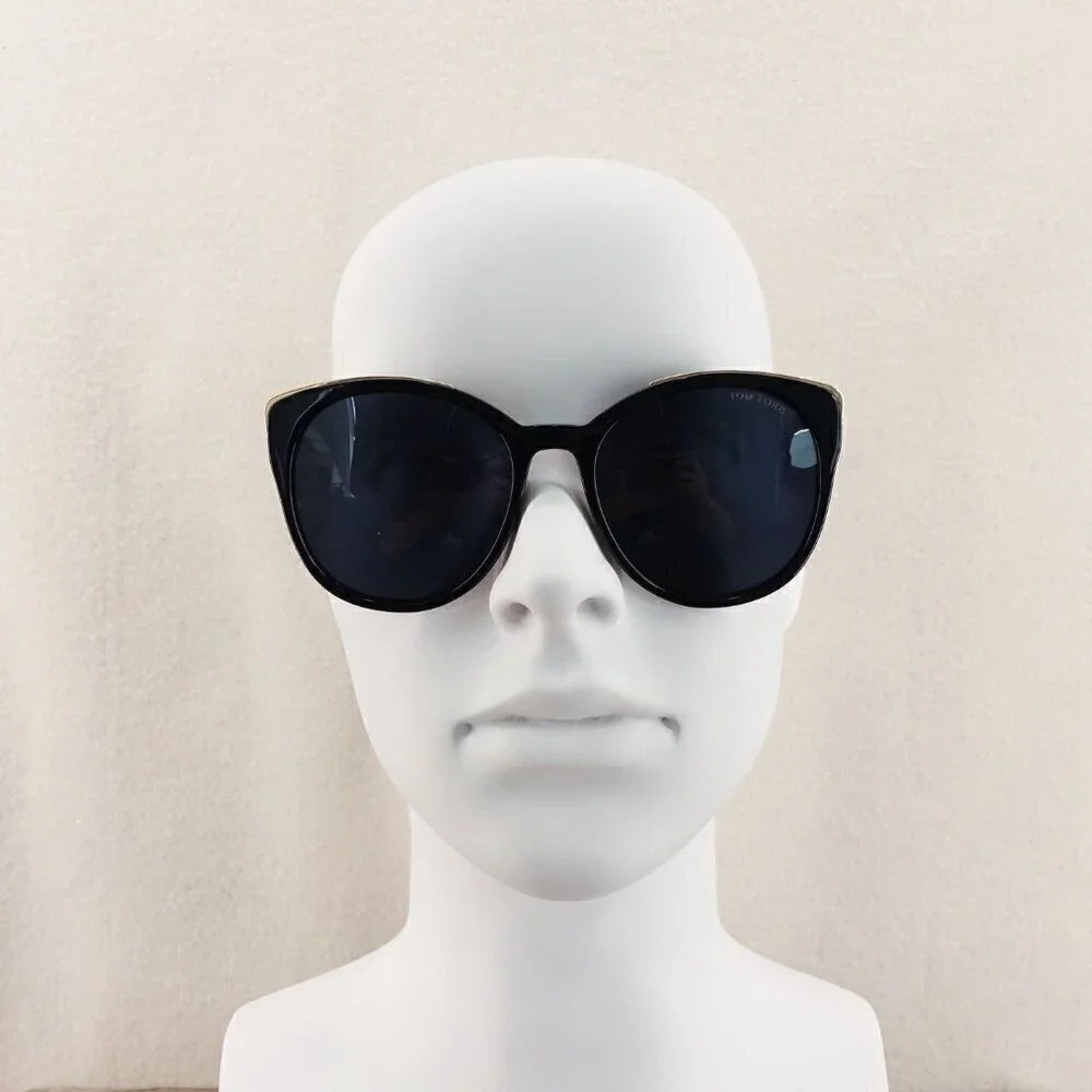 Tom Ford TF641 Round Sunglasses Black and Blue OS